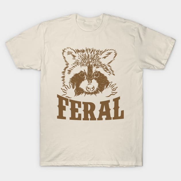 Feral raccoon shirt, funny raccoon meme, Vintage Cartoon T Shirt, Aesthetic Tee, Unisex T-Shirt by Justin green